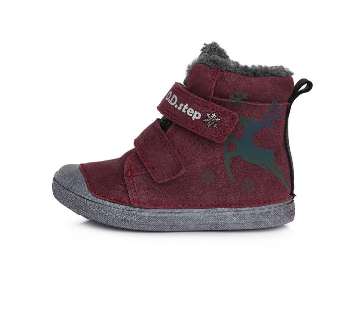 D.D. step bélelt bőr bakancs W049-573AM RASPBERRY 25-30 méretben large