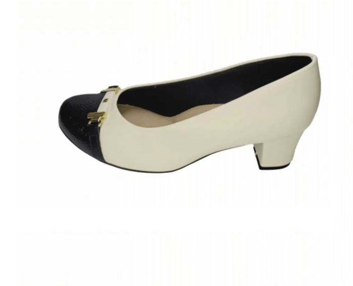 Női elegáns cipő 110139-2 off white preto large