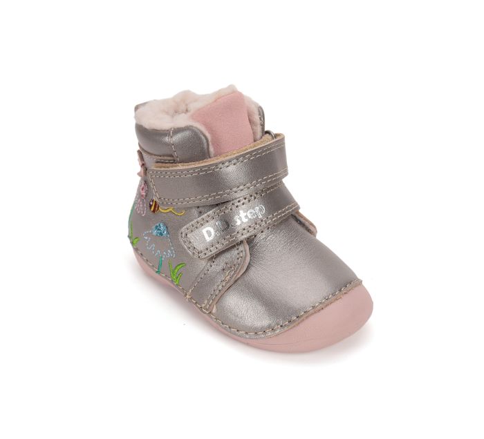 D.D.Step bélelt bőr lányka bakancs W015-52997 Bronze 20-25 méretben large