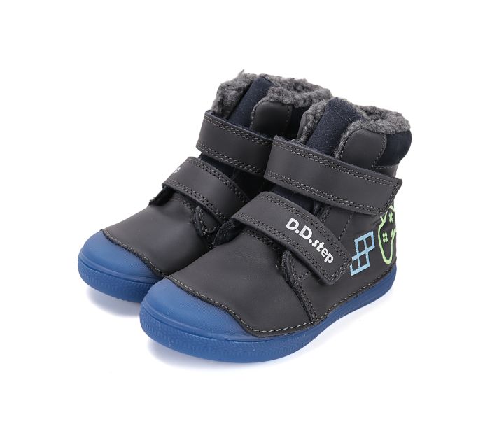 D.D.Step bélelt bőr  bakancs W049-52250BM Royal Blue 25-30 méretben large