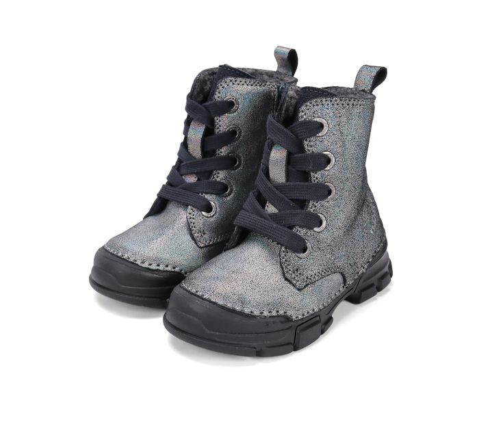 D.D.Step lányka bélelt bőr bakancs W056-52335AM Silver 25-30 méretben large