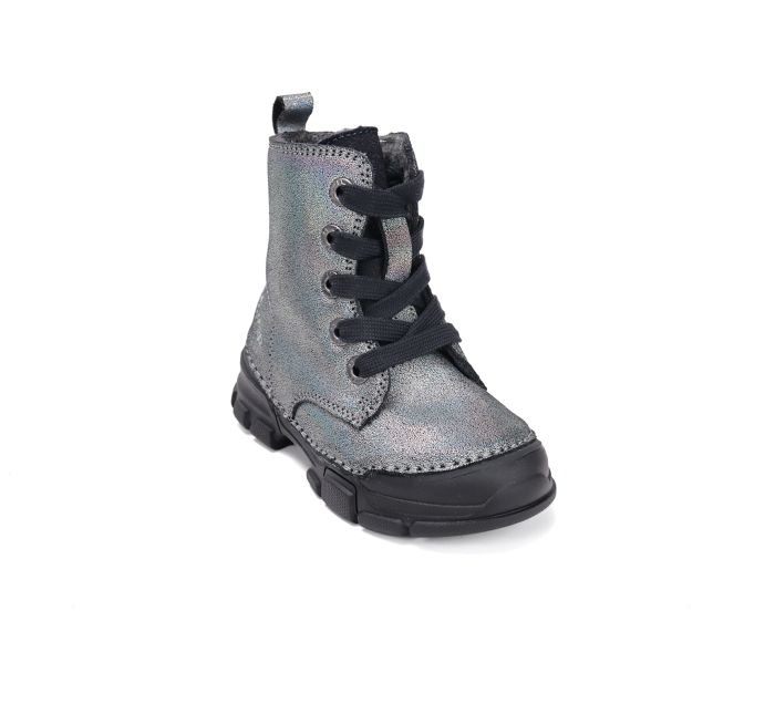 D.D.Step lányka bélelt bőr bakancs W056-52335AM Silver 25-30 méretben large