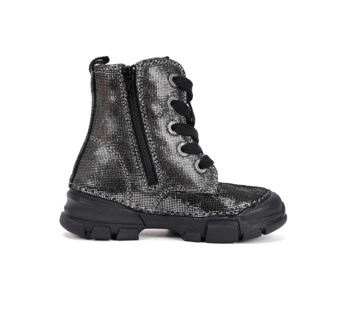 D.D.Step lányka bélelt bőr bakancs W056-52335M Silver 25-30 méretben large