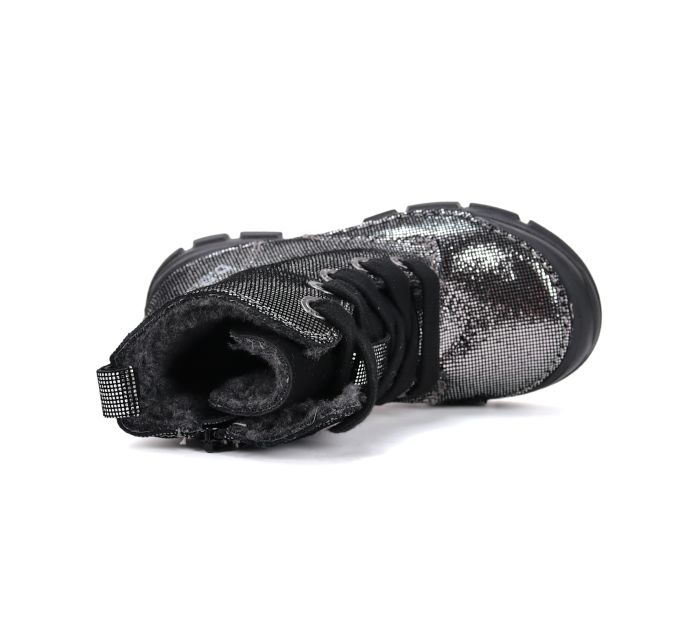 D.D.Step lányka bélelt bőr bakancs W056-52335M Silver 25-30 méretben large