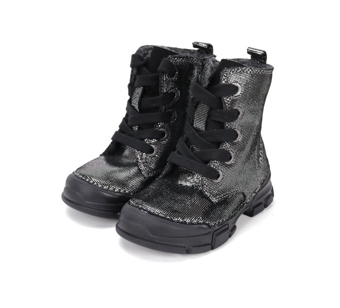 D.D.Step lányka bélelt bőr bakancs W056-52335M Silver 25-30 méretben large