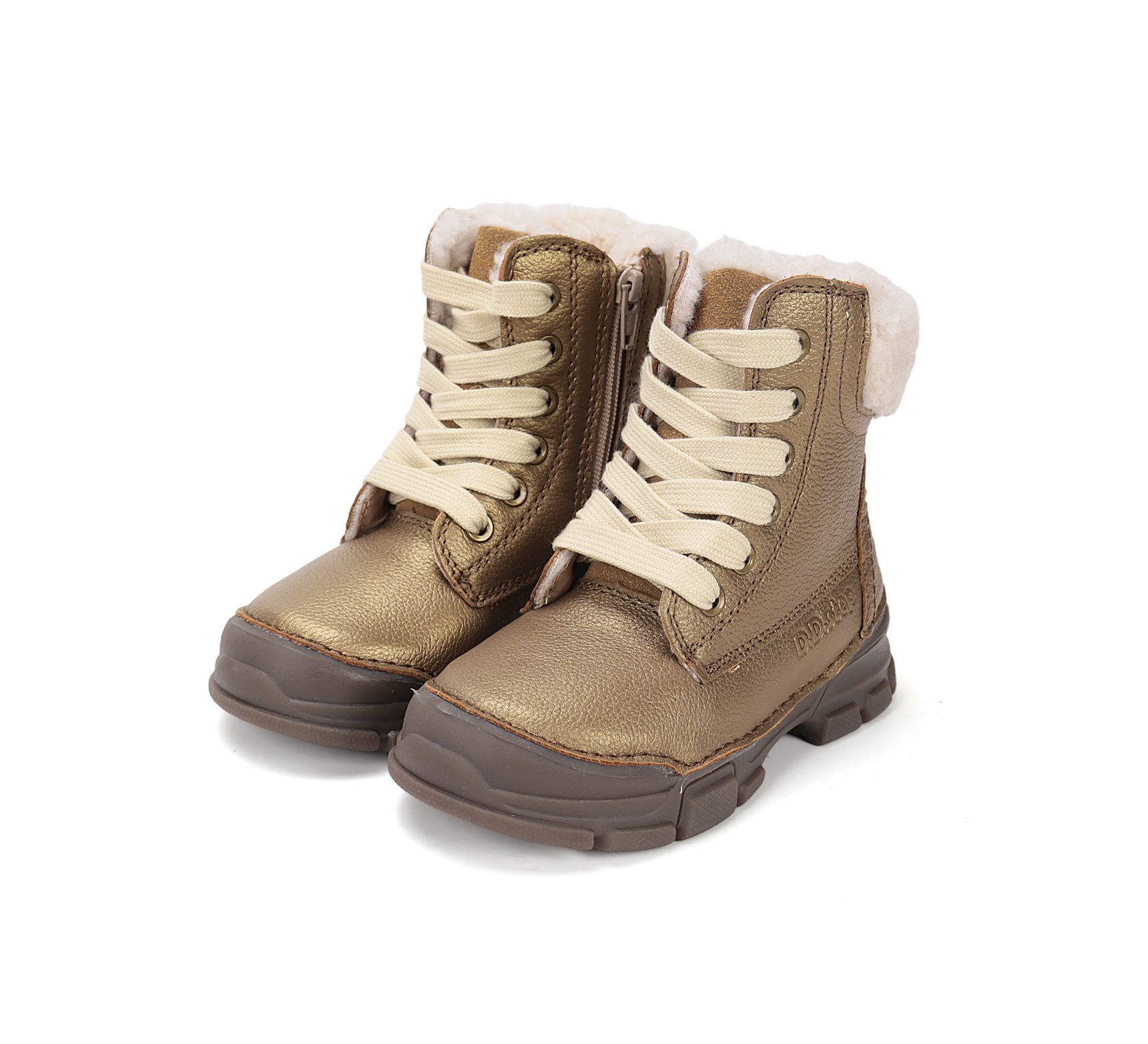 D.D.Step lányka bélelt bőr  bakancs W056-52456DL Bronze 31-36 méretben