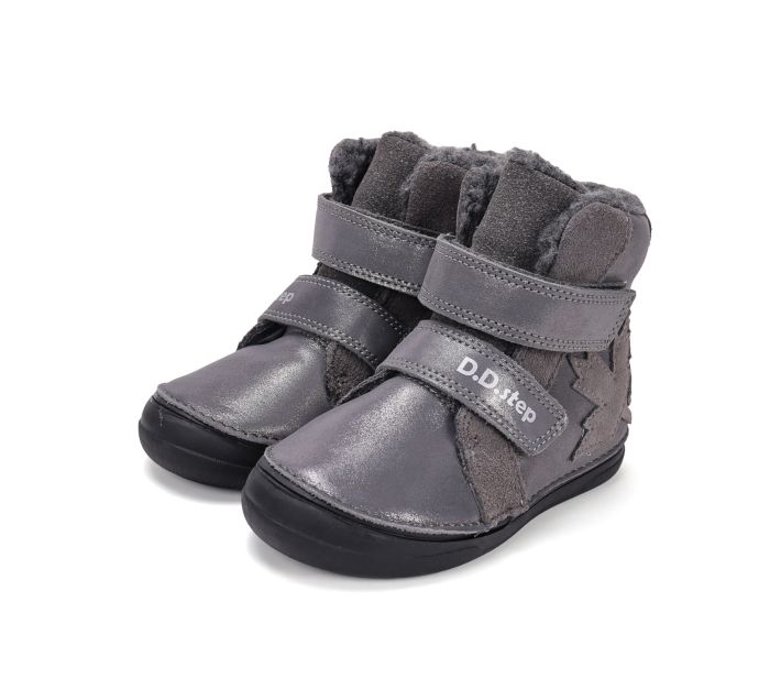 D.D.Step bélelt bőr lányka bakancs W078-52149L Dark Grey 32-37 méretben large