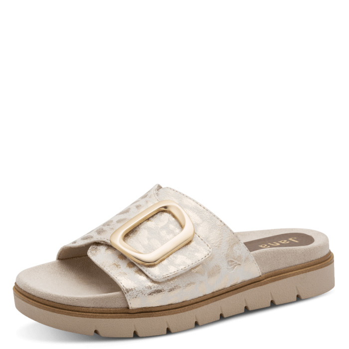 Jana papucs 8-27561-46 945 Gold Leo Met large