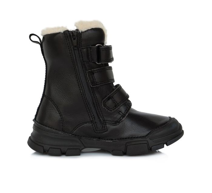 D.D. step bélelt bőr bakancs W056-520BL BLACK 31-36  méretben large