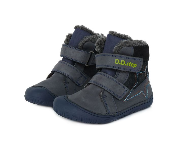 Bélelt bőr bakancs W073-688AM ROYAL BLUE 26-31 méretben large